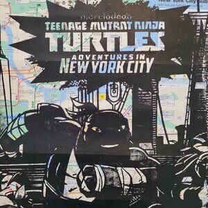 Teenage Mutant Ninja Turtles Unique Handpainted acrylic Art on a NYC Subway Map